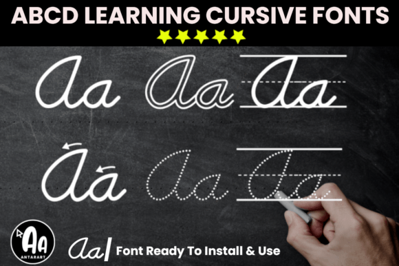 Abcd Cursive Handwriting Tracing Bundle: A Versatile Font for Crafters